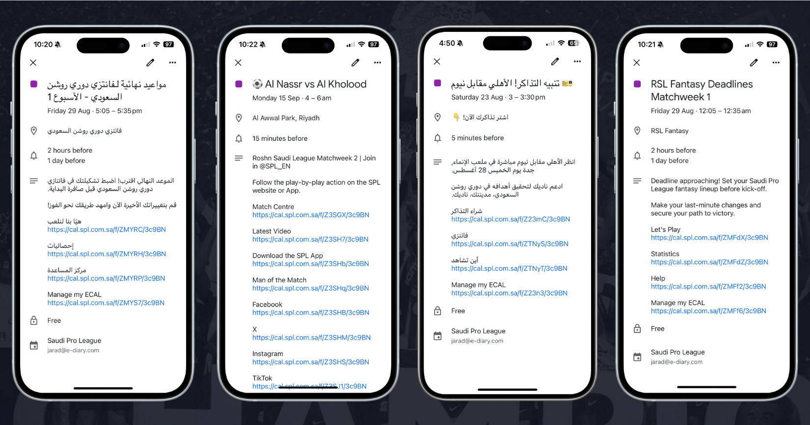 Saudi Premier League - Arabic/English Fixture Preview