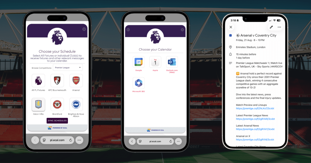 Premier League Sync to Calendar
